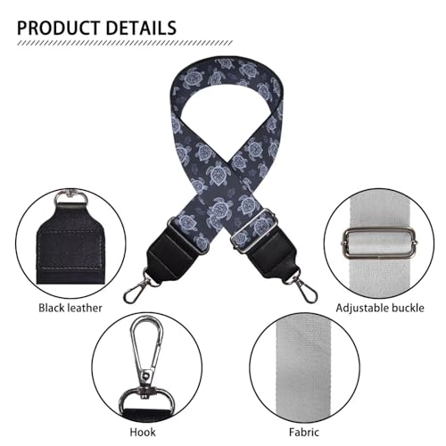 Image of Talayituse Sea Turtle Print Shoulder Strap Wide Purse Bag Strap Adjustable Replacement Belt Luggage Crossbody Shoulder Bag Strap for Women Girls