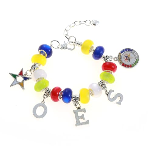 Order Eastern Star OES Bracelets Greek Soror Charms Beaded Masonic Club Members Gifts Jewelry2