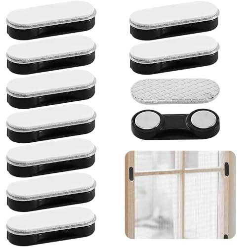 10 Aimants Moustiquaire Fenêtre Magnétique, Aimant Moustiquaire, Aimant pour Moustiquaire et Rideau, Clips de Fixation Puissants Sans Perçage pour Grille...
