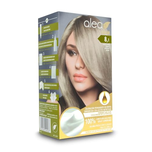 ALEA - Tinte Pelo Mujer - Alea Color - Nº 8.1 K - Color Rubio Claro Ceniza - Coloración Permanente en Crema - con Aceite de Argán y Macadamia - Cobertura de Canas - Máxima Protección y Cuidado