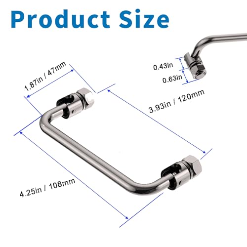Image of 304 Stainless Steel Folding Pull Handle, U-Shape Folding Metal Cabinet Handles Toolbox Handle,Hole Distance: 4.7Inch Center to Center