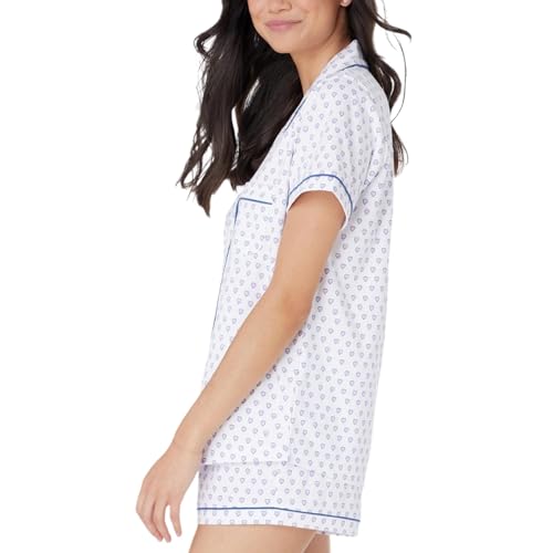 Image of Womens Pajamas Set Trendy 2 Piece Button Down Monkey Shorts Set Y2k Roller Dupes Rabbit Long Sleeve Preppy Loungewear Pjs, X-Small, Sweet Heart