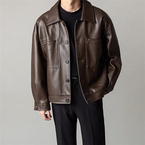 Chaqueta bomber de cuero para hombre miniatura 2