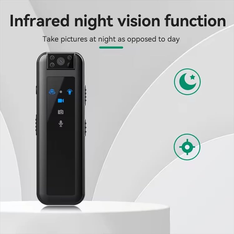 Image of HD Mini Body Camera with IR Night Vision, 180 Rotating Lens, 5-Hour Battery Backup, Audio Recording, and Support for up to 256GB TF Card. Compatible with laptops and USB-Enabled Devices