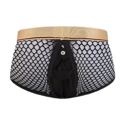 Men's Exotic Boxer Shorts Underwear Sheer Four-Corner Gay Sexy Breathable Briefs Transparent Hollow Design Nightlife2