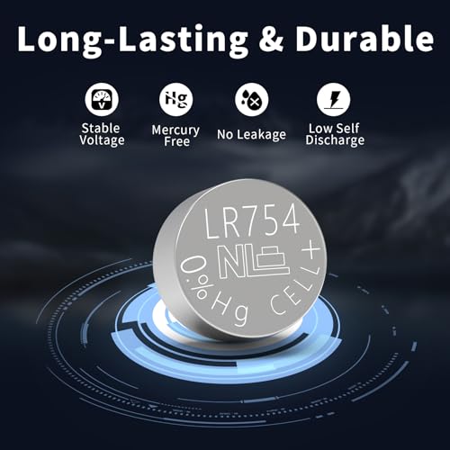 Image of PKCELL 20 Pack LR754 Battery 1.5V AG5 Battery 309 393 SR754W Battery