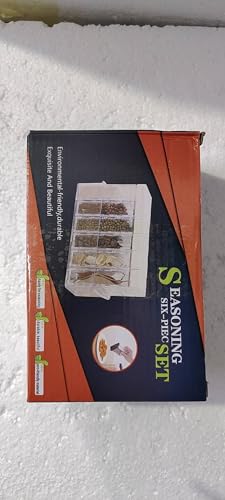 Fahibin Set of 6 Spice Jars, Transparent Spice Storage Containers, Spice Shaker Box, Camping Spice Shaker Jars, Condiment Storage Container for Sugar Salt Pepper and Other Spices - Image 8