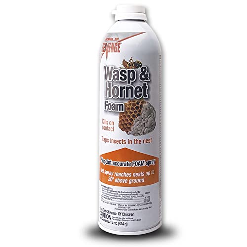 REVENGE Wasp & Hornet Killer Foam, 15 oz Ready-to-Use Aerosol Spray, Kills on Contact Indoors and Outdoors, Reaches High Nests - image 1