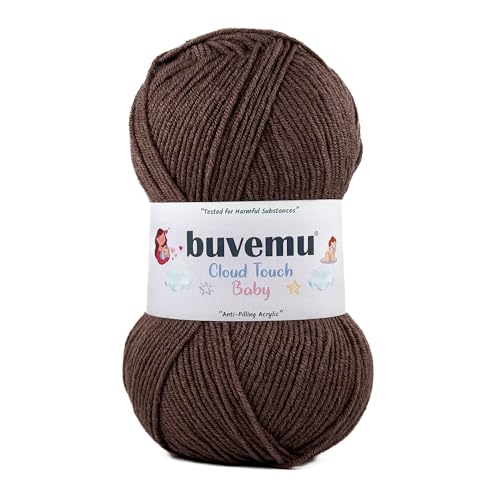 Image of Cloud Cloud Touch Baby - DK Weight Soft Anti-Pilling Yarn for Baby Clothes, Blankets & Amigurumi Crochet & Knitting, 90% Acrylic 10% Viscose derived from Bamboo, 3.53 Oz / 262 Yards (Taupe, 1 Pack)