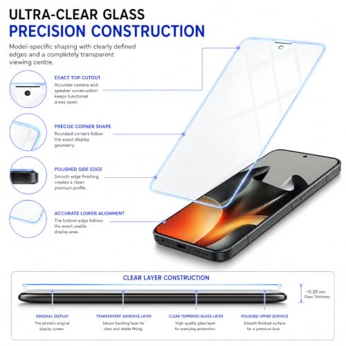 Image of FIRST MART Screen Protector for Motorola Edge 70 Max | Borderless Edge-to-Edge Tempered Glass, Anti-Dust Mesh, Case-Friendly | Pack of 2