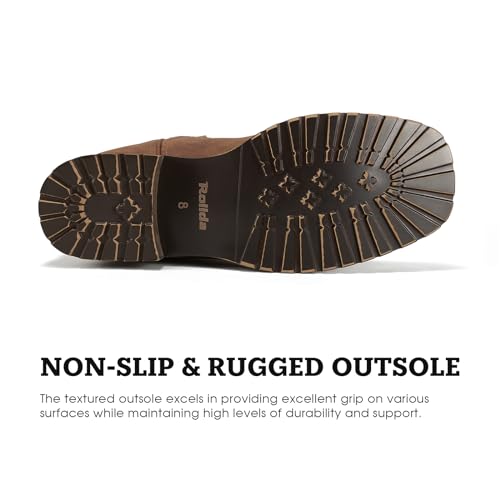 Rollda Cowboy Boots for Men Western Boots Men's Square Toe Chunky Heel Mid-Calf Boots Classic Embroidered Pull On Boots4