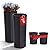 IDZO All Weather Wicker Planters for Outdoor Plants Set of 2, 24 inch Tall Black Planter for Front Porch, Patio, Balcony, Indoor Usage - Round Rattan Flower Pots