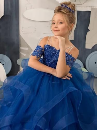Flower Girl Dresses for Wedding Lace Off Shoulder Pageant Dress Tulle Ball Gown2