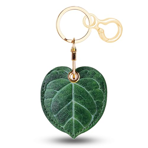 Zhapynil Leather Keychain for Airtag, Cute Protective Keychain Holder Compatible