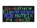 Waveshare RGB Full-Color LED Matrix Panel 4mm Pitch 64×32 Pixels 2048 Individual RGB LEDs Adjustable Brightness Compatible with Raspberry Pi