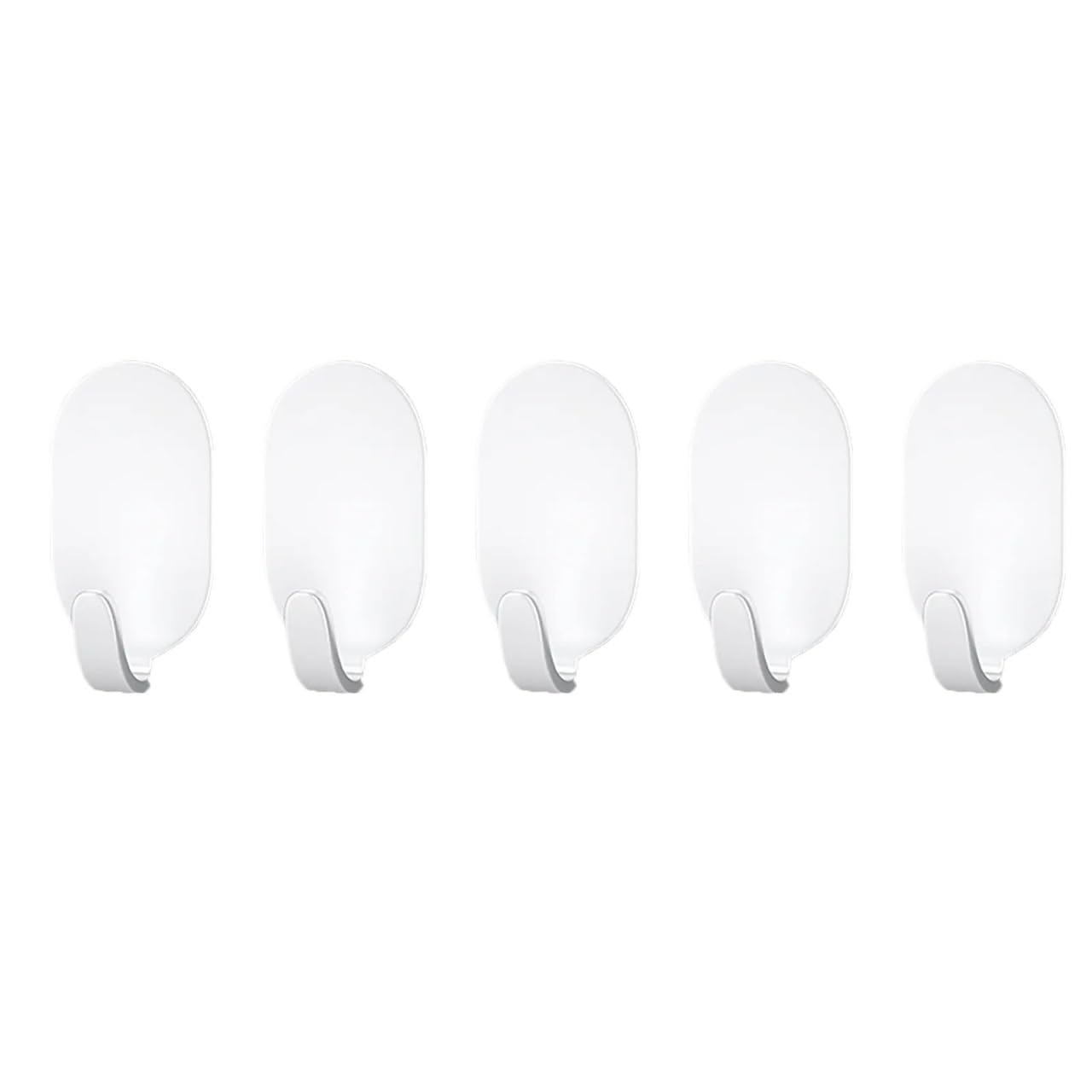Xinxiyuan White 5Pcs Hook Strong Adhesive Punch Free Kitchen Bathroom Door On The Wall Behind Non-Trace Sticky Bearing Stainless Steel(White)
