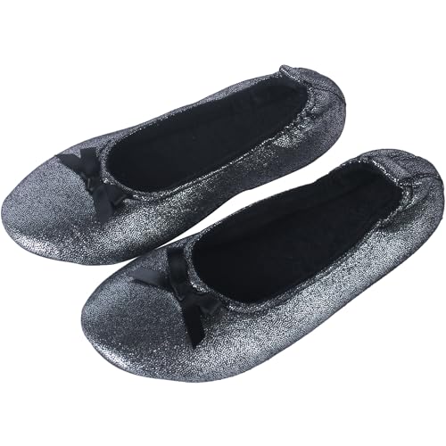 Women's Lightweight Ballet Flats with Moisture-Wicking Polyester Lining and Non-Slip Suede Sole for Indoor Dancing Comfort