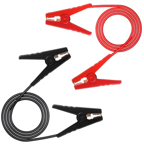 Minidodoca Farm Electric Fence Jump Leads with Crocodile Clip Connect Energizer and Fencing System Wire (Red+Black)