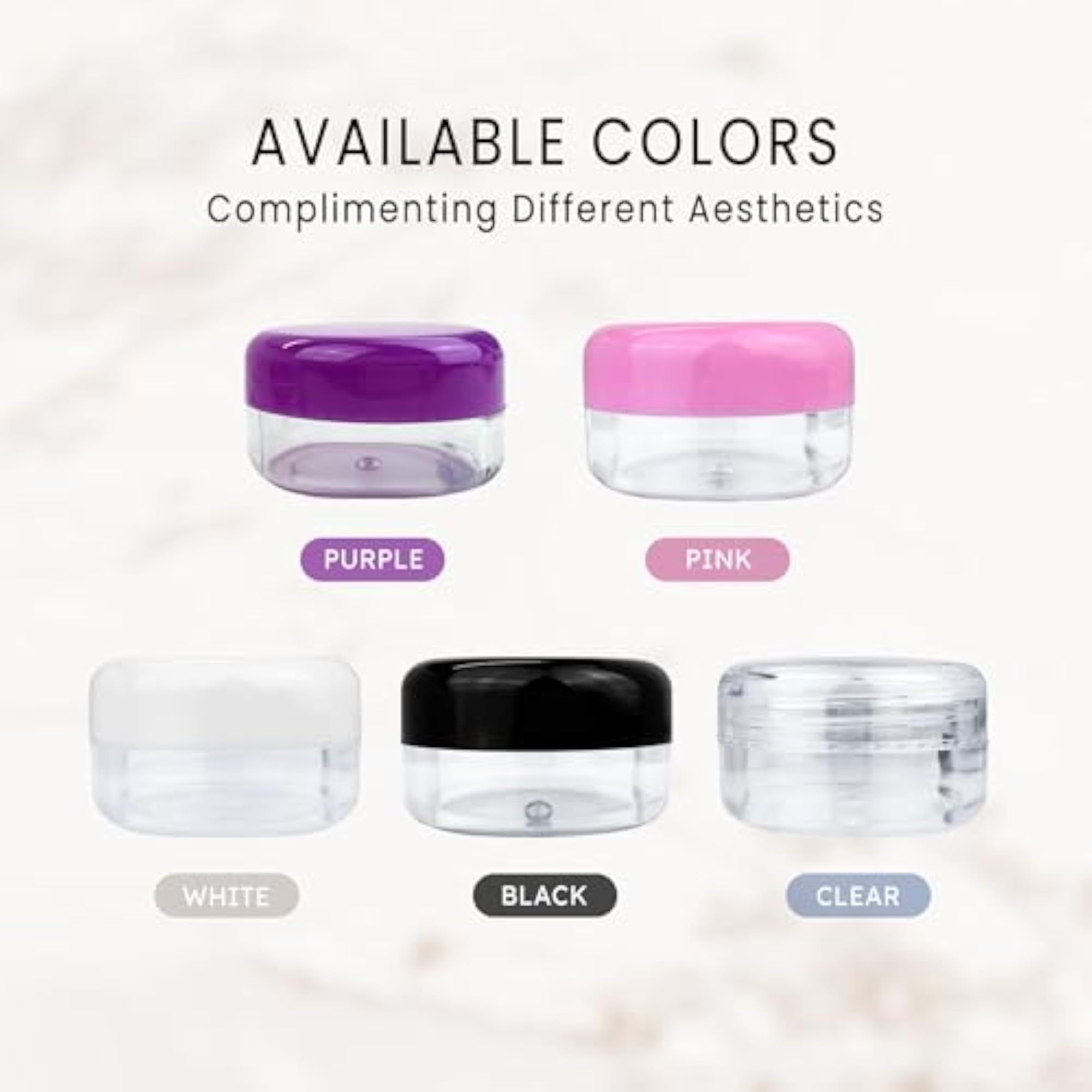Beauticom 15G Clear Lid Plastic Cosmetic Container Jars, Pack of 60