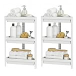 COSTWAY 2 Pack Corner Shower Caddy, 3-Tier Freestanding Bathroom Shelving Unit Organizer with Drainage Holes, Detachable Storage Shelf Rack for Small Space Bathroom Living Room (White)