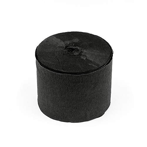 Image of 8 Rolls Black Crepe Paper Streamers, Wedding Birthday Baby Shower Halloween Party Decoration, Rainbow DIY Supplies, Graduation New Year Decor