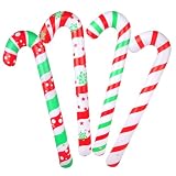 FINGOOO 4pc Christmas Inflatable Candy Cane, 90cm Giant Blow Up Candy Sticks for Xmas Ornaments Christmas Party Decoration