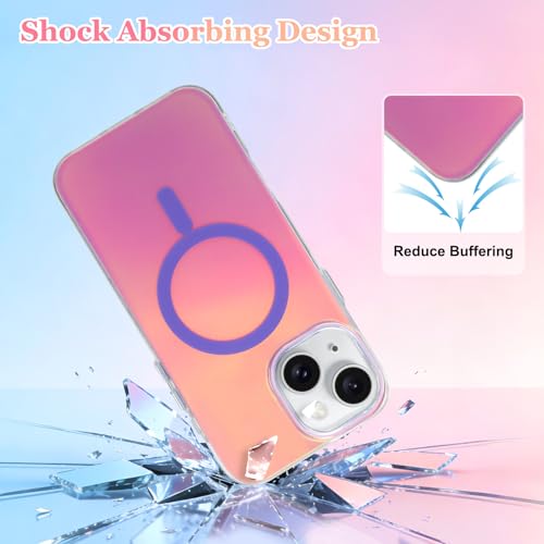 Coque irisée iPhone 15 antichoc avec protection magnétique holographique - 4