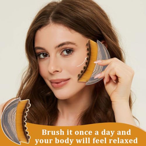 OYZOQ Lymphatische Gesichtsbürste, trockene Gesichtsbürste, lymph bürste, sanftes Lymphdrainage-Massagegerät, Kinn- und Kieferformung, trockenbürste lymphdrainage, um sich der Haut genau anzupassen