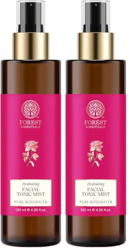 Image of Forest Essentials Pure Rosewater (Toner) Facial Tonic Mist | Hydrating Daily Toner | For Glowing Skin | Hydrates Plumps & Minimises Open Pores, Pack Of 2