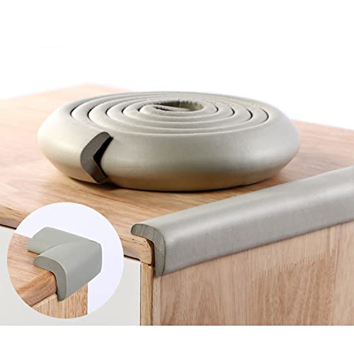Baby Proofing Edge Guard Corner Guards ï¼ŒFurniture Edge Corner Protector Cushion [16.23ft Edge + 8 Corners+3M Double-Sided Tape] Grey