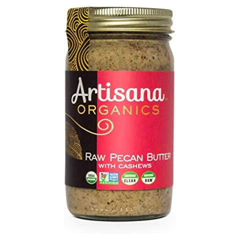 Artisana Organics Raw Pecan Butter with Cashews - No Sugar Added, Just Two Ingredients - Vegan, Paleo, and Keto Friendly, Non-GMO, 14oz Jar Cover