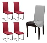 4er Set - Faltenfreie Stuhlhusse, ideal zum Aufwerten, Verschönern und Schützen Ihrer Stühle