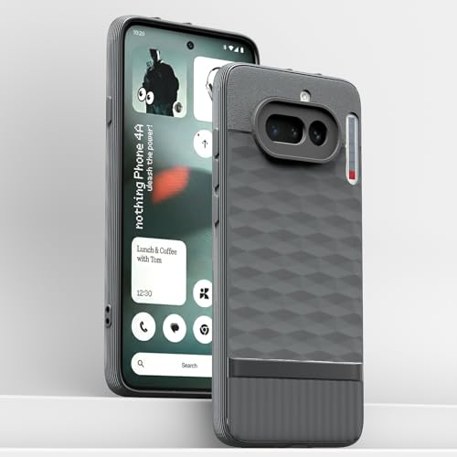 Image of Pikkme Back Cover for Nothing Phone 4a 5G Soft Grip 3D Hexa Cube Texture Silicone Bumper Case (Grey)