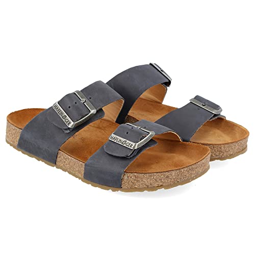 Image of HAFLINGER Andrea Elegant Leather Sandals with Rubber Sole and Cork Latex Footbed Unisex