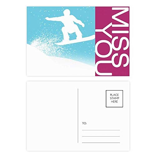 Carte postale ski pour écrire après un séjour aux sports d'hiver lot de 20 cartes merci