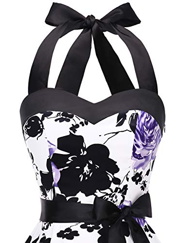 Image of DRESSTELLS Women's Vintage 1950s Cocktail Dress, Retro Tea Party Halter Swing Dresses