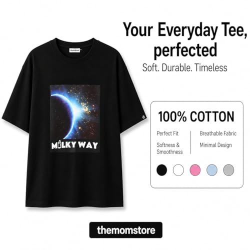 Image of The Mom Store Mom T-Shirt | Cotton | Pre and Post Pregnancy | Quirky Statements | Comfortable | Oversized