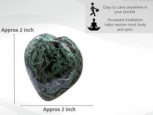 Image of Crystal Heaven Certified Flower Stone Heart Palm Pebbles Stones For Anxiety Stress Relief Massage-Aaa Grade Original Healing Gemstone Agate Heart Palm Stone For Yoga Meditation Spiritual