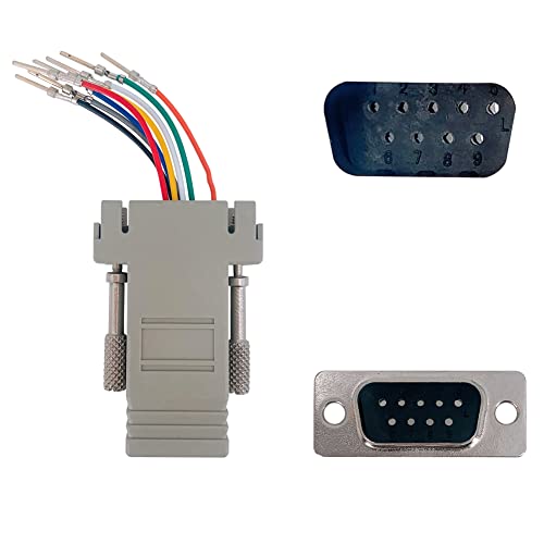 Jienk 5Pcs Db9 Male To Rj45 Modular Adapter, Db9 To Rj45 Female Jack Ethernet Adapter #TOP1