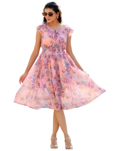 Robe évasée en Georgette de qualité supérieure doublure coton
