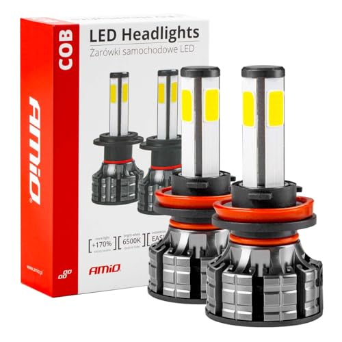 AMiO Feux antibrouillard LED série COB H8/H9/H11 Blanc