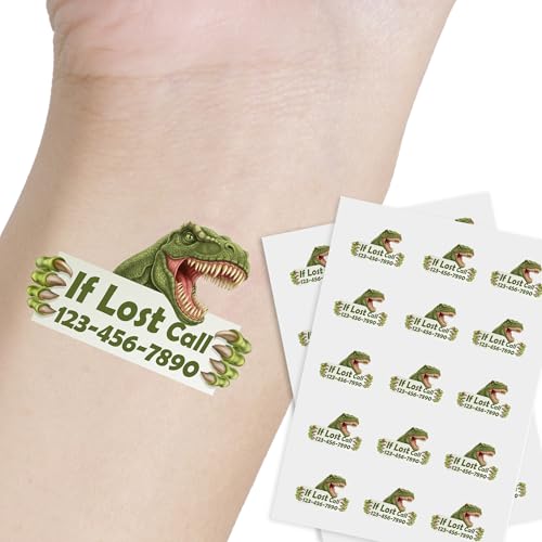 Artsadd Personalized Temporary Tattoos for Kids, Emergency Contact Number on Tattoos to Avoid Lost, 15pcs