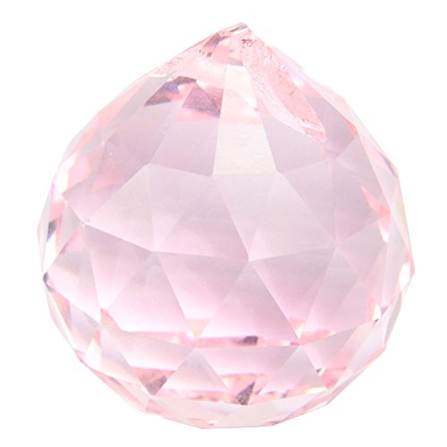 Leegoal 30mm Vintage Crystal Pink Feng Shui Ball