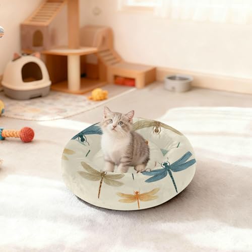 Lit pour chat stressé taille M solution sans couture panier rétro Libellule