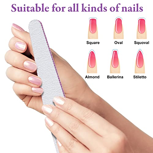 300 Pcs 3 Styles Nail Files Bulk 100/180 Grit Double Sided Professional Reusable Emery Board Nail Files Bulk For Acrylic Nail Manicure Files For Home Salon #TOP3