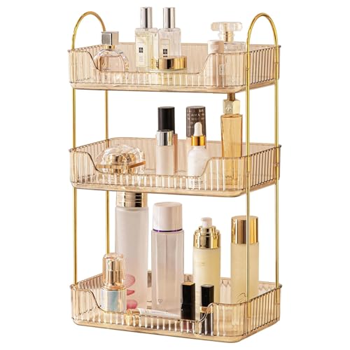 El Mejor Listado de Organización del baño Top 5. 44 noleli Organizador de Baño de 3 Niveles para Encimera, Bandeja para Maquillaje, Perfumes y Productos de Cuidado de la Piel, Estante Elegante para Tocador, Baño y Dormitorio...