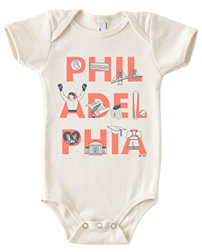 Image of MAPTOTE Font One Piece-Unisex Baby Organic Cotton Short Sleeve Bodysuits-Various Sizes 3-18 Months-City Specific-Made in USA