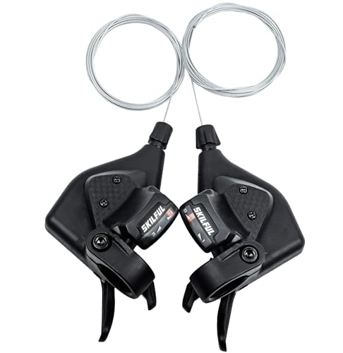 THALOUS Bicycle Gear Shift Lever 3x8 24 Speed Thumb Shifter with Gear Indicator Left Right for MTB Moutain Road Bike Tricycle