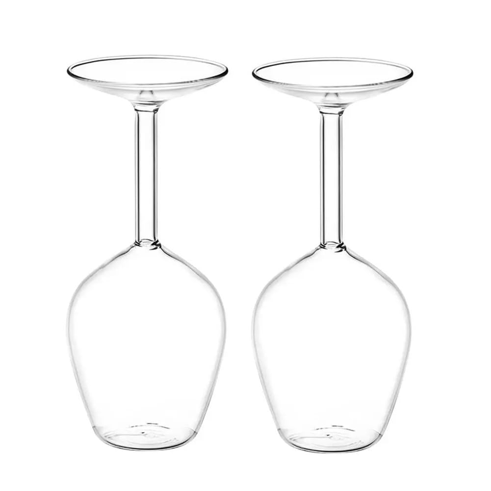 Steowsey 14Fl Oz Upside Down Cocktail Glass Upside Down Glass Wine Glass Fun Upside Down Wine Glass Inverted 2Pcs