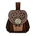 Mittelalterliche G&uuml;rteltasche f&uuml;r Damen aus Hochwertigem Kunstleder mit Vierblatt Motiv &ndash; Historischer Beutel f&uuml;r M&uuml;nzen und W&uuml;rfel &ndash; Stilvolle Accessoires f&uuml;r Rollenspiel und Renaissance Feste